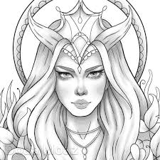 Kids are not exactly the same on the. Printable Coloring Page Fantasy Girl Portrait Etsy In 2021 Outline Drawings Fantasy Girl Coloring Pages For Girls