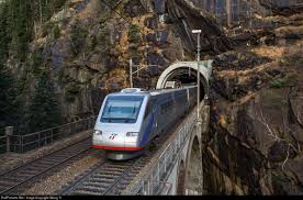 Tilt Train Etr 470 Of Trenitalia As Eurocity 315 From Zurich To Milan On The Upper Meienreuss Bridge Leaving Leggistein Loop Tunnel Train Italy Switzerland