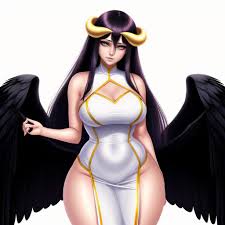 A cartoon picture of a woman with wings and a white dress - SeaArt AI