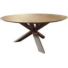 modern large white oak round dining
