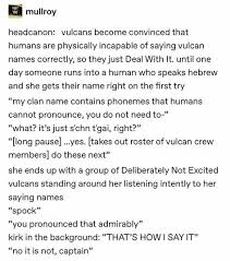 Vulcan Names Star Trek Funny Star Trek Trek