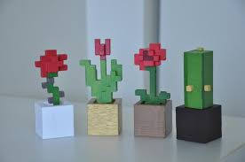 4 Inch Minecraft Style Rose 3d Printed Hand Painted Flower Figurine Christmas Gift Caramel Pot In 2021 Minecraft Crafts Minecraft Room Decor Painting Minecraft