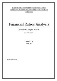 Balochistan University Of Information Techonology Engineering And Management Sciences Financial Ratios Analysis Nes Financial Ratio Financial Analysis Analysis
