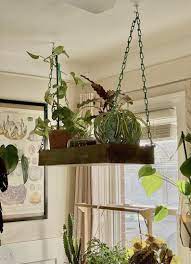 Hanging Wood Shelf Swinging Shelf For Plants More Etsy In 2021 Planting Flowers Botanical Interior Plants