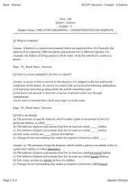 Worksheet for characteristics of living things i. Ncert Solutions Class 6 Science Chapter 9 The Living Organisms And Their Surroundings Aglasem Schools