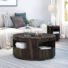 19 h x 48 w x 26 d marble table top end table: Phoenix Home Coventry Round Wood Coffee Table With Glass Inlay Earthy Espresso Furniture Living Room Furniture Gulbaan Com
