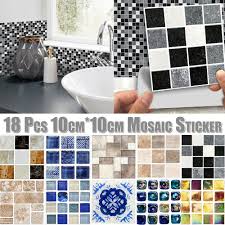Kitchen Bathroom Tile Mosaic Stickers Self Adhesive Waterproof Home Wall Decor Tile Bathroom Bathroom Tile Stickers Wall Stickers Tiles