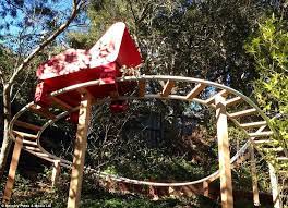 Man Builds 180 Foot Long Roller Coaster In His Own Back Yard Backyard Roller Coaster Roller Coaster Backyard