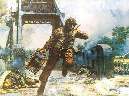 Pegasus Bridge Military Artwork War Art History Drawings