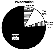 pie chart depicting breakdown of presenting symptoms which