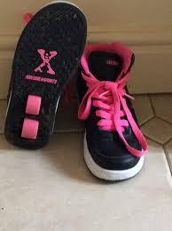 Black And Hot Pink Heelys Two Wheel Heelys Why Walk Dc Sneaker Sneakers Underarmor Sneaker