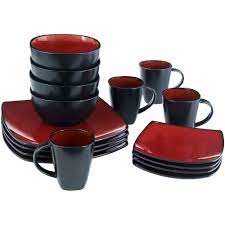 Ceramics dinner set for children (plate, bowl, mug) with owls birds print. Better Homes Gardens 16 Piece Dinnerware Set Tuscan Red Walmart Com Walmart Com