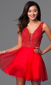 Amazing Red Knee Length Homecoming Dress Cocktail Party Dress With Beading Red Semi Formal Dress Red Homecoming Dresses Semi Formal Dresses