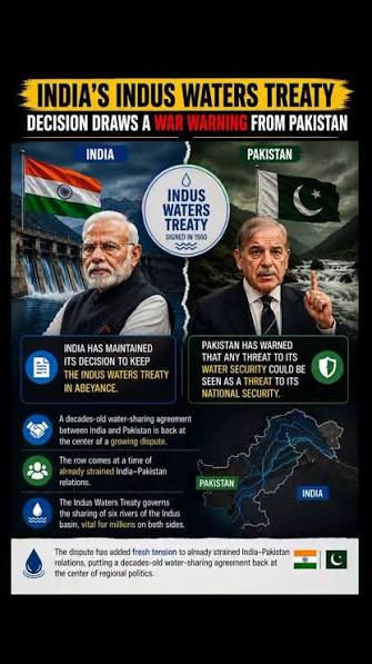 The India-Pakistan water dispute has taken a sharper turn after Pakistan  warned of possible military action over the suspension of the Indus Waters  Treaty. With water security, diplomacy, and regional stability at