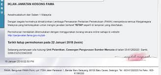 Enter your personal details below: 13 Jawatan Kosong Fama Malaysia Lembaga Pemasaran Pertanian Persekutuan Sayidahnapisahdotcom