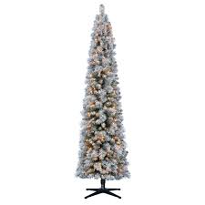 Maybe you would like to learn more about one of these? Holiday Time Flocked Pencil Christmas Tree 7 Ft White On Green Walmart Com Walmart Com
