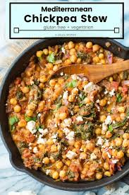 Mediterranean Chickpea Stew With Spinach Feta Recipe Vegetarian Stew Recipe Vegetarian Stew Stew Recipes