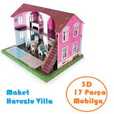 Diy treehouse using cardboard how to make treehouse from cardboard kartondan ağaç ev nasıl yapılır track: 17 Parca Mobilyali Havuzlu Maket Ev Villa Set