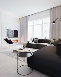 Minimalist Black And White Interior Apartment Interior Design Minimalist Living Room Living Room Designs