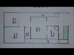 3bhk 30 40 East Face House Plan Map Naksha Youtube House Map 2bhk House Plan House Plans