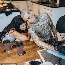 These and many more tattoos cover travis barker's body. Kourtney Kardashian Is Seen As Travis Barker Gets Another Tattoo This One Of A Skull Geeky Craze