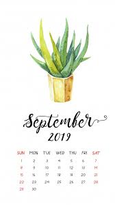 Watercolor Cactus Calendar For September 2019 Calendar Wallpaper Watercolor Cactus Desktop Calendar