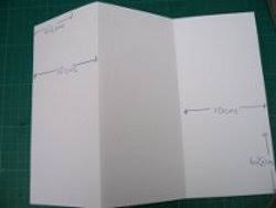 You can apply this template to any size card you like, my card is a 5 x 7 size with a 4.3/4 x 6.3/4 and 4.1/2 & 6.1/2 mat and layer. Tri Fold Cards
