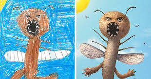 55 Artists Recreate Kids Monster Doodles In Their Unique Styles Bored Panda Drawings of animals and sea life are subjects many of us like—so in this lesson, we are going to learn how to draw a sea turtle, step by step. artists recreate kids monster doodles