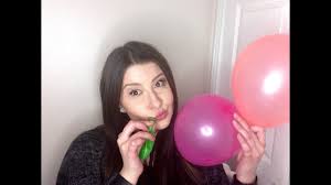 She blows up one by mouth too.want more of kat? Blowing Up Balloons Asmr Youtube
