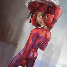 Rainy kisses | Spideypool, Deadpool and spiderman, Spiderpool
