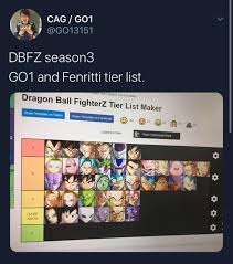 Base goku is too high. Go1 And Fenritti Season 3 Tier List Dbfz