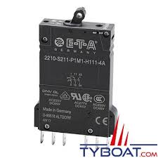 Ce disjoncteur est une fusion de du disjoncteur thermique et magnétique. E T A Interrupteur Disjoncteur Magneto Thermique Unipolaire Type 2210s2 12 24 Volts D C 220 Volts A C 16 Amperes Eta Ed032 Tyboat Com