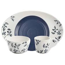 World kitchen kyoto leaves pattern butter dish. Bee Willow Home Milbrook Dinnerware Collection In Blue Floral Bed Bath Beyond