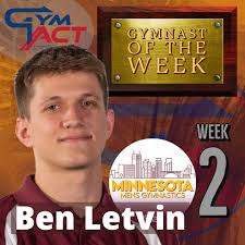 Congratulations Ben Letvin (Minnesota), selected week 2 gymnast of the  week. #GOTW Ben led his team to a first place finish at the Iowa GymACT  Invite by winning the All Around and