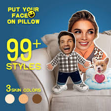 Oreiller personnalisé en peluche pour le visage