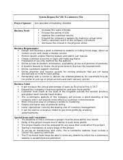 System Request Example Docx System Request For V4u E Commerce Site Project Sponsor Business Need Vice President Of Marketing Abdullah Increase The Course Hero