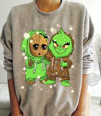 Grinch tshirt grinch shirt personalized by lovelygirlkreations. Official Groot And Grinch Christmas Shirt Hoodie Tank Top And Sweater