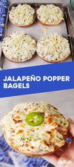 Jalapeno Popper Bagels Are The Grown Up Version Of Pizza Bagels Recipe Recipes Mexican Food Recipes Food