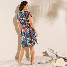 Robe courte col rond manches longues imprimée 49,99 € nouveauté Robe Courte Imprimee Blancheporte