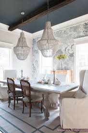 Fresh Ideas For Fall Home Tour Addison S Wonderland Tour Our 1905 Craftsman Historic Home Dining Dining Room Wallpaper Dining Room Blue Dining Room Ceiling