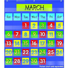 Scholastic Monthly Calendar Pocket Chart Add On Cards