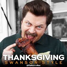 Happy Thanksgiving from Ron Swanson and the rest of Pawnee! 🦃🥧