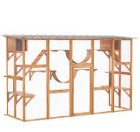 Catio De Madera Para Gatos De 72 Pulgadas Con 2 Casas Para Siestas, Casa De  Lujo Con 7 Plataformas De Salto Y Techo De Asfalto Resistente A La ...