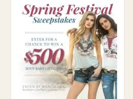 Be the first to know. Win A 500 Boot Barn Gift Card