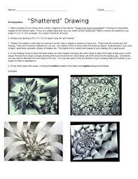 Shattered Drawing Handout Kunst Lehrplan Kunst Fur Grundschuler Kunst Arbeitsblatt
