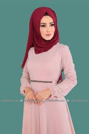 Moda Selvim Tas Kemerli Elbise 544 L263 Pudra Moda Elbise Elbise Dugun