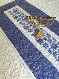 Hanukkah Table Runner Quilt Blue White Channukah Quilted Table Runners Blue Quilts Quilted Table Toppers