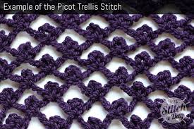 How to crochet the picot stitch. The Picot Trellis Stitch Crochet Stitch 42