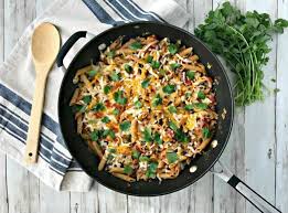 Seasoned ground beef mixed with refreshing pico de gallo and crunchy. Taco Pasta Skillet Your Choice Nutrition