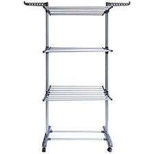 Homgrace Sechoir A Vetements Etendage A Linge Pliable 4 Roues Ailes Laterales Pour Usage Interieur Exterieur Capacite Maximal 40kg Etendage Rangement Sechoir